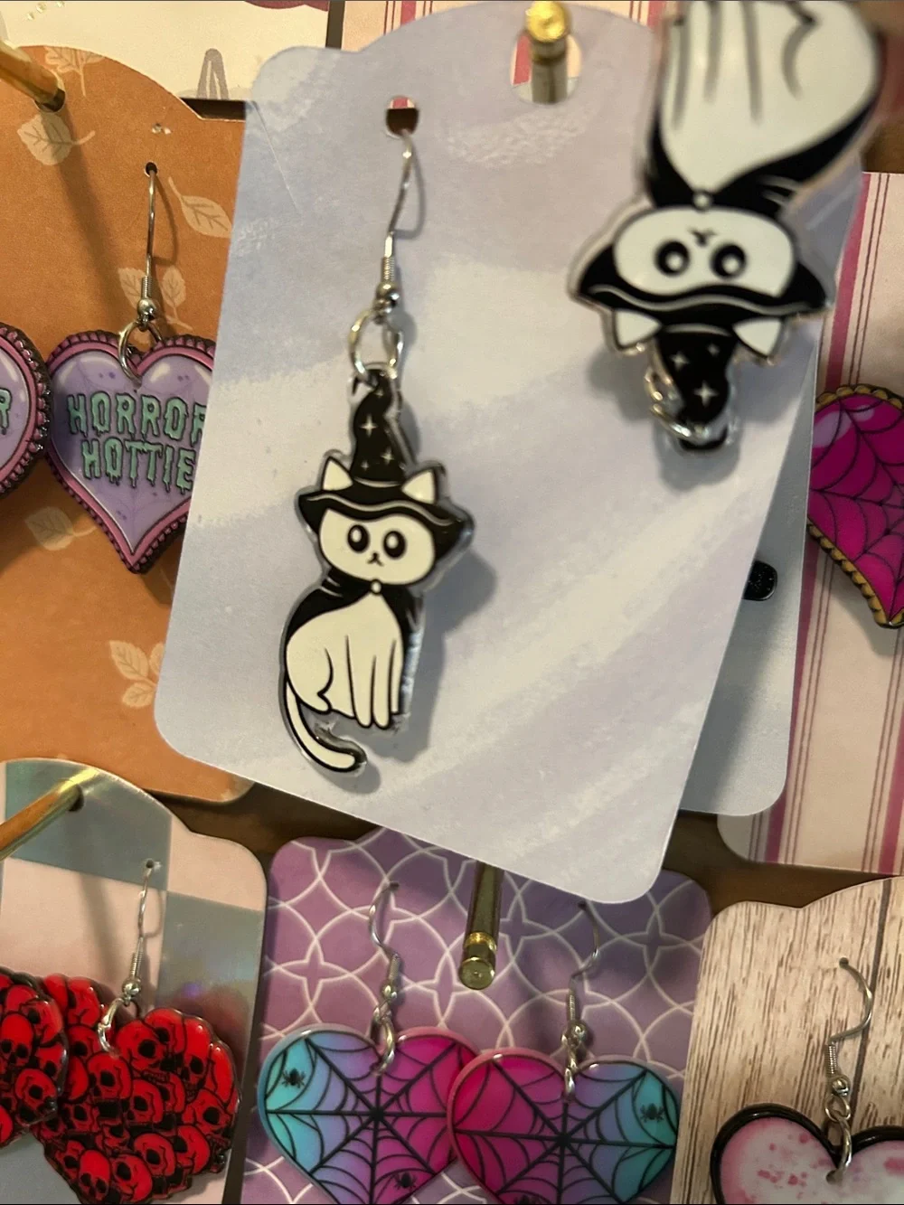 Wizard Cat Acrylic Halloween Earrings